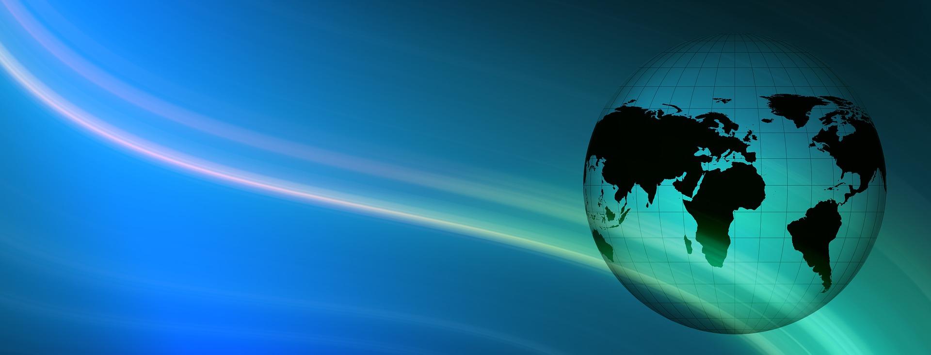 Globe on a blue background